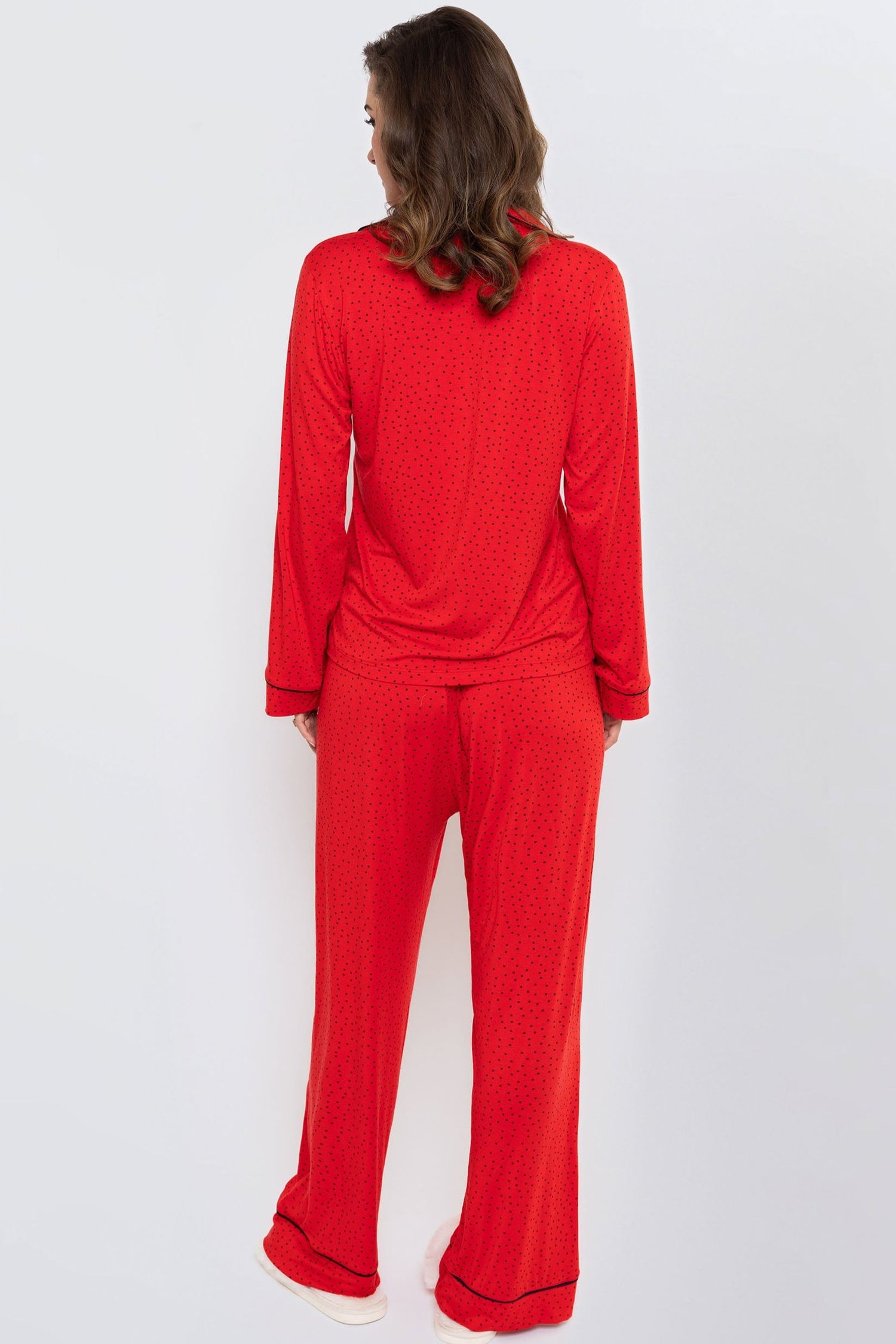 DOTTIE PAJAMA PANT SET - RED