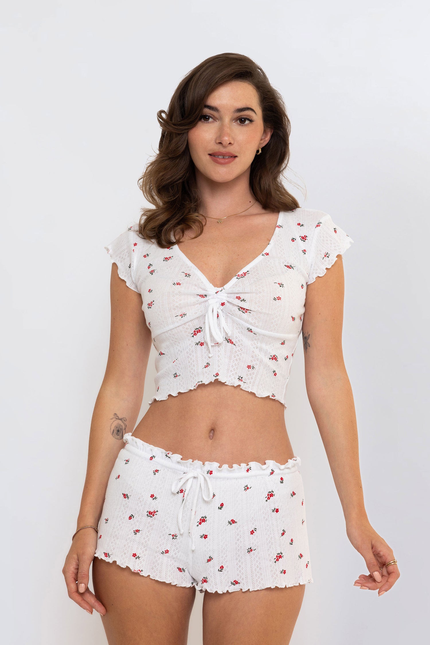 ROSEY BABY TEE - WHITE