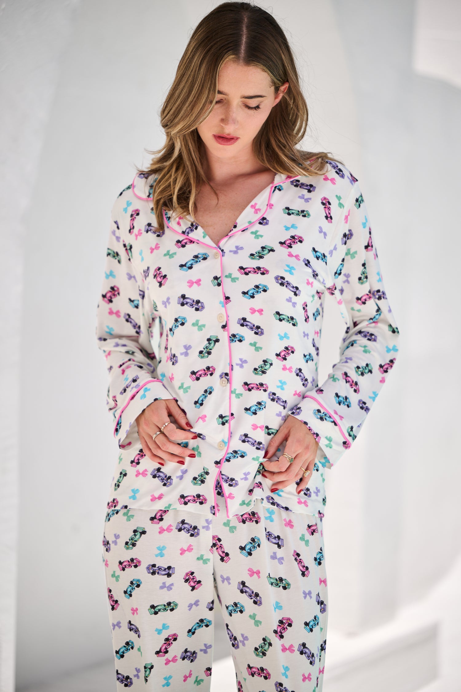 SPEEDY LONG PAJAMA SET - WHITE