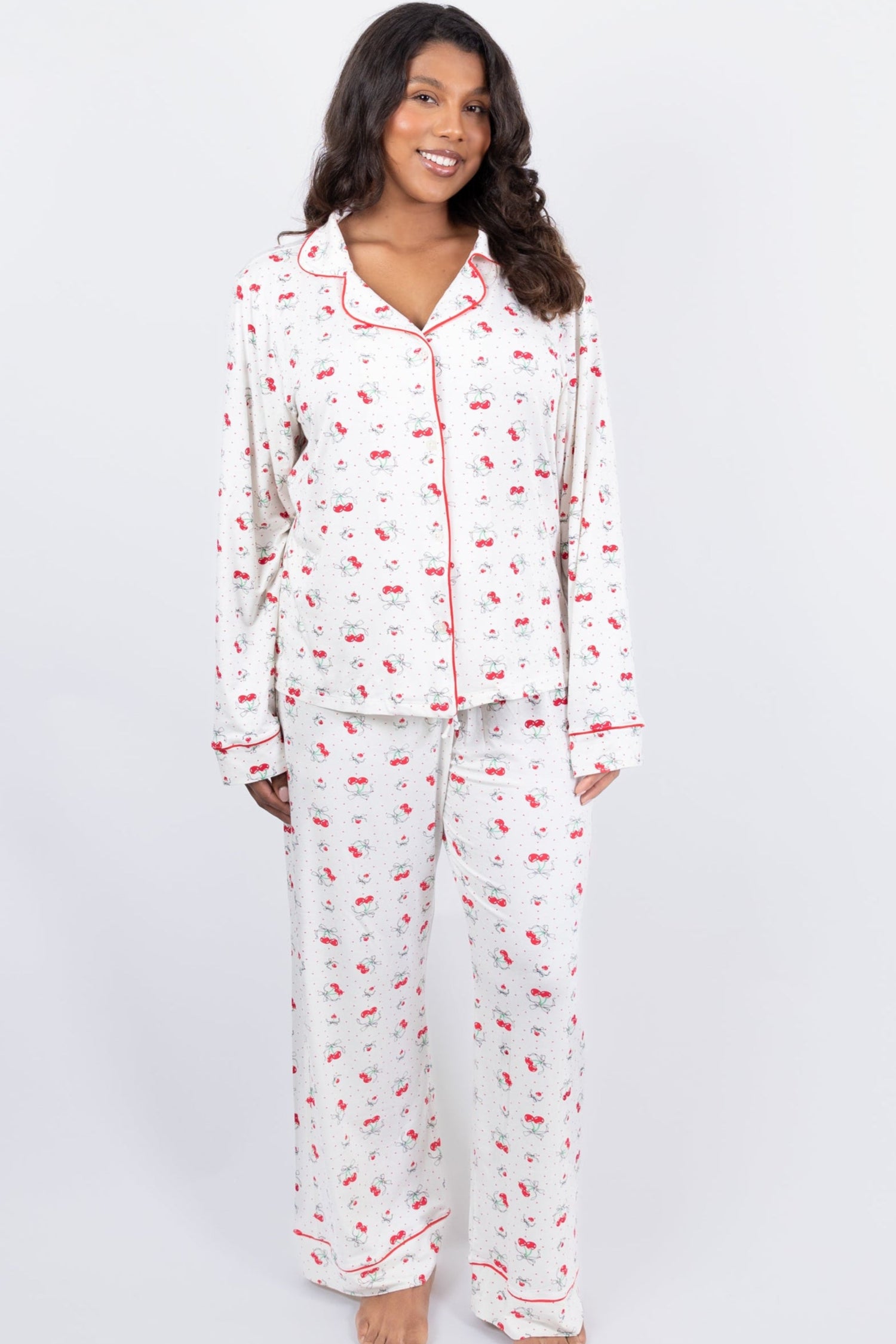 CHERIE PAJAMA PANT SET - IVORY