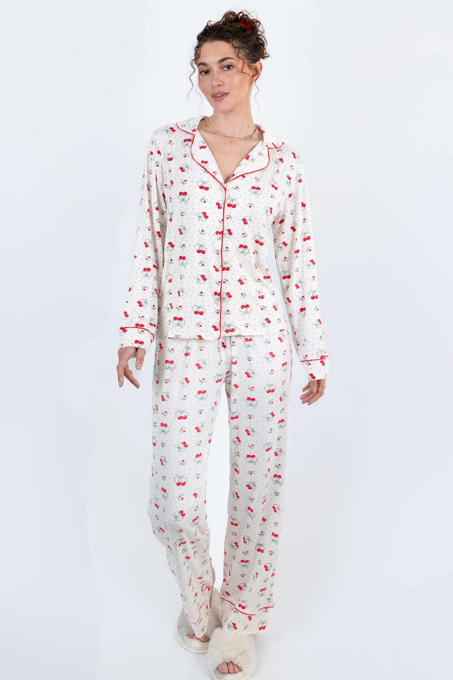 CHERIE PAJAMA PANT SET - IVORY