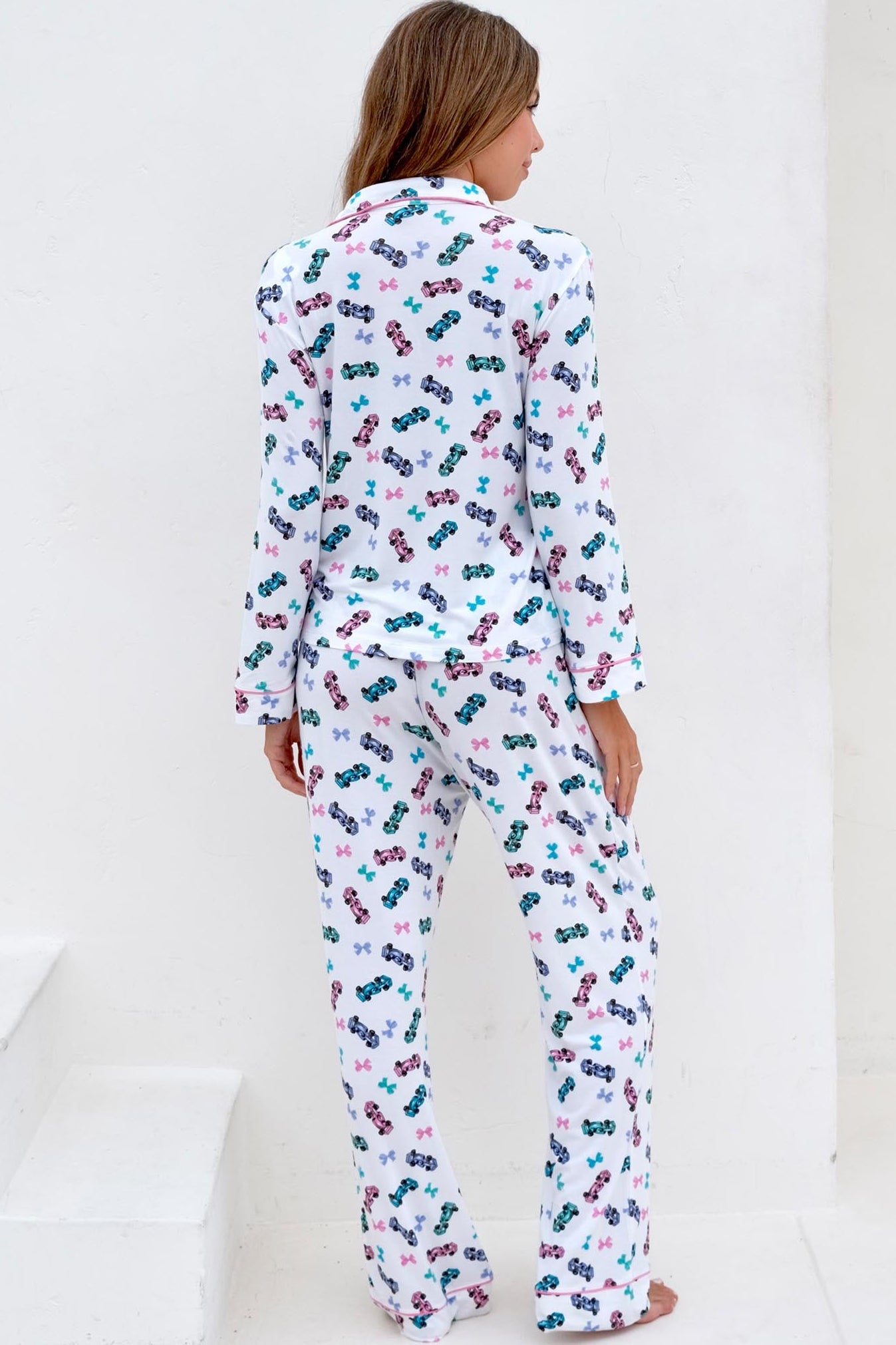 SPEEDY LONG PAJAMA SET - WHITE