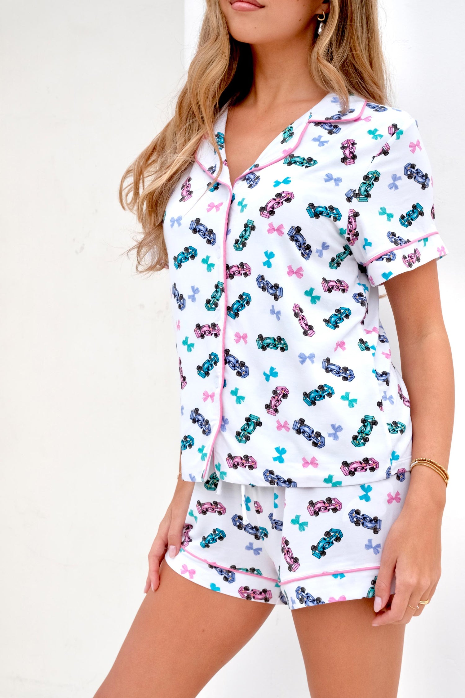 SPEEDY SHORT PAJAMA SET - WHITE