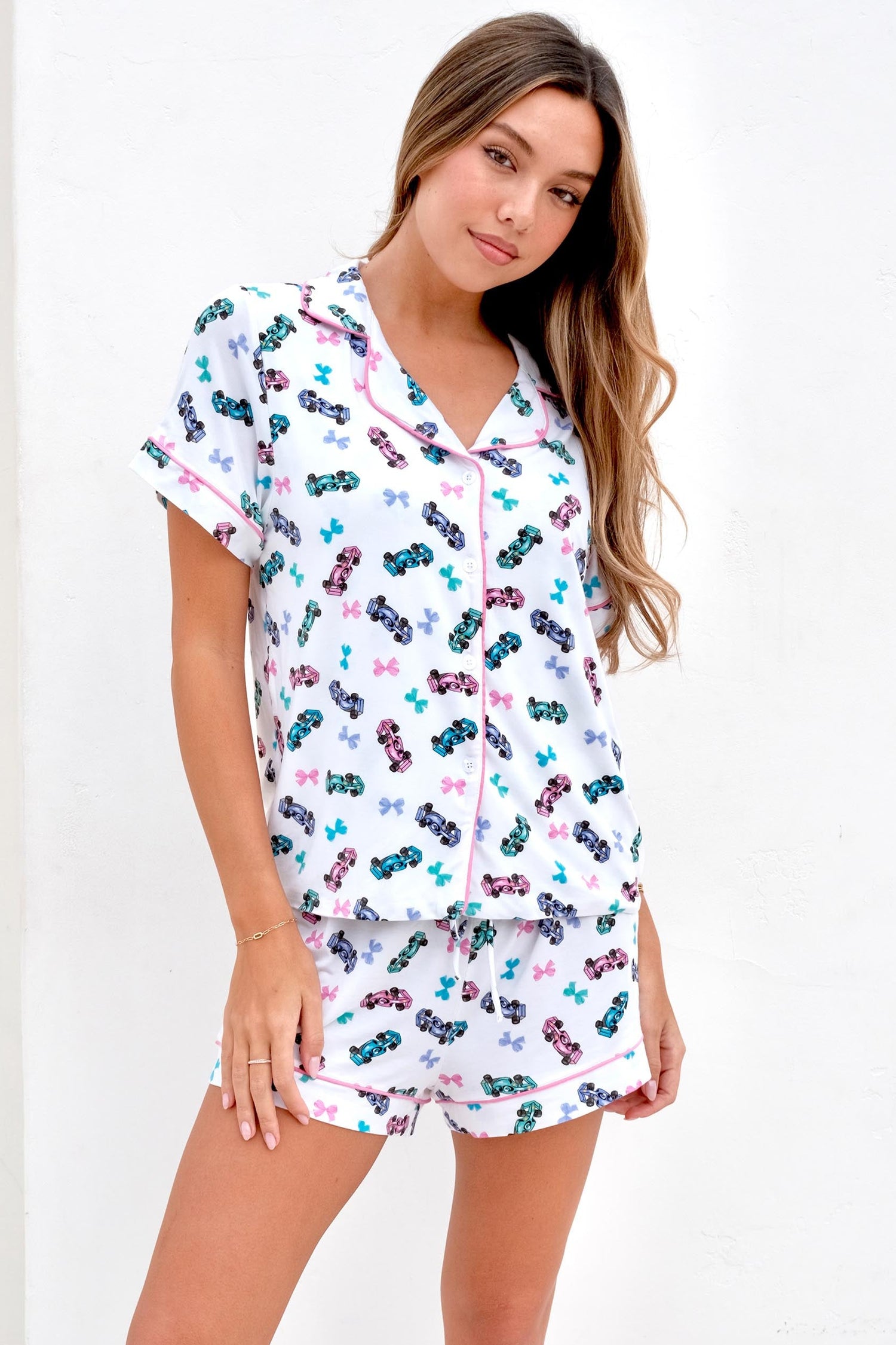 SPEEDY SHORT PAJAMA SET - WHITE